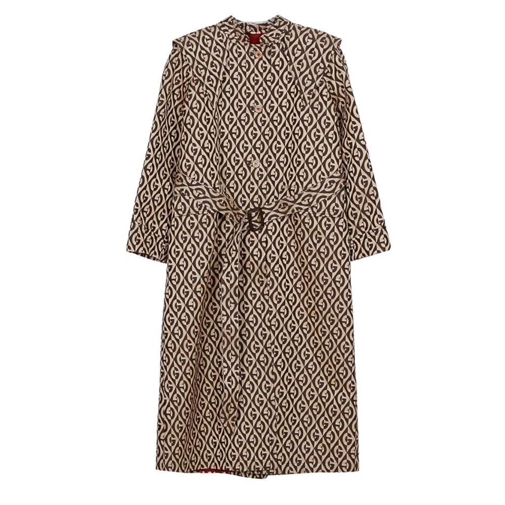 Gucci 2019 Rhombus Belted Trench Coat